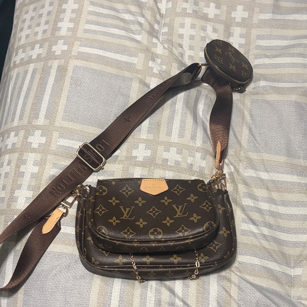 Louis Vuitton Brown and Gold Monogram Crossbody Bag